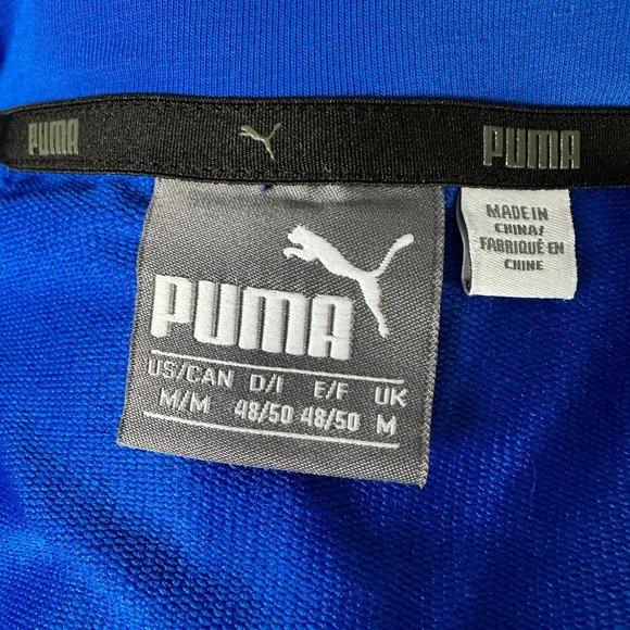 PUMA Men's 1/4 Zip Mock Neck Pullover, Size Medium, Blue/Black Stripe, NWOT - Picture 3 of 4